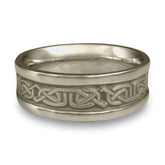 Extra Narrow Self Bordered Labyrinth Wedding Ring in Palladium